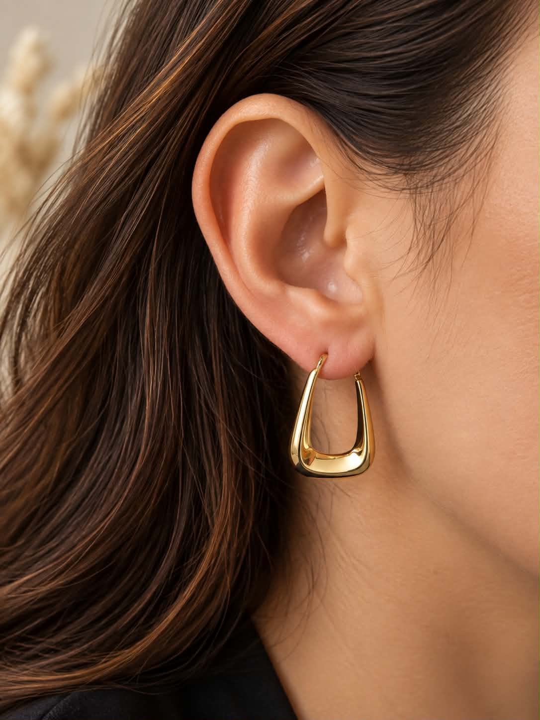 Boucles d’Oreilles Goutte Dorées – Acier Inoxydable