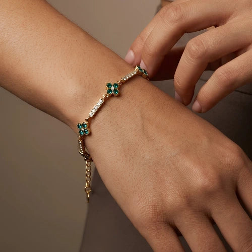 Bracelet Brillant Blanc et Vert