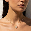Collier Ras de Cou Fleur Blanc