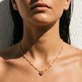 Collier Ras de Cou Fleur Marron Glacé