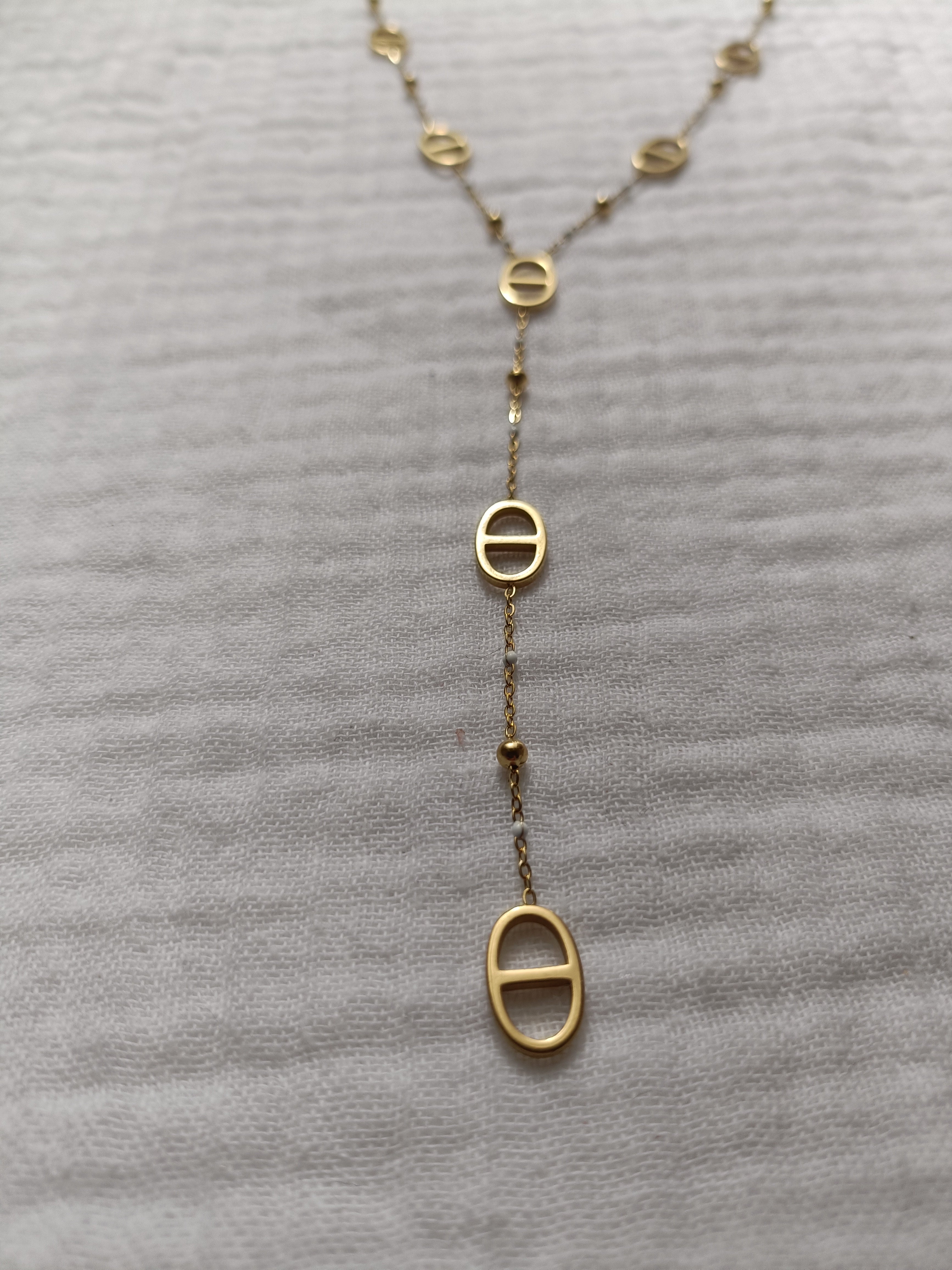Collier a Grosses Mailles Marines