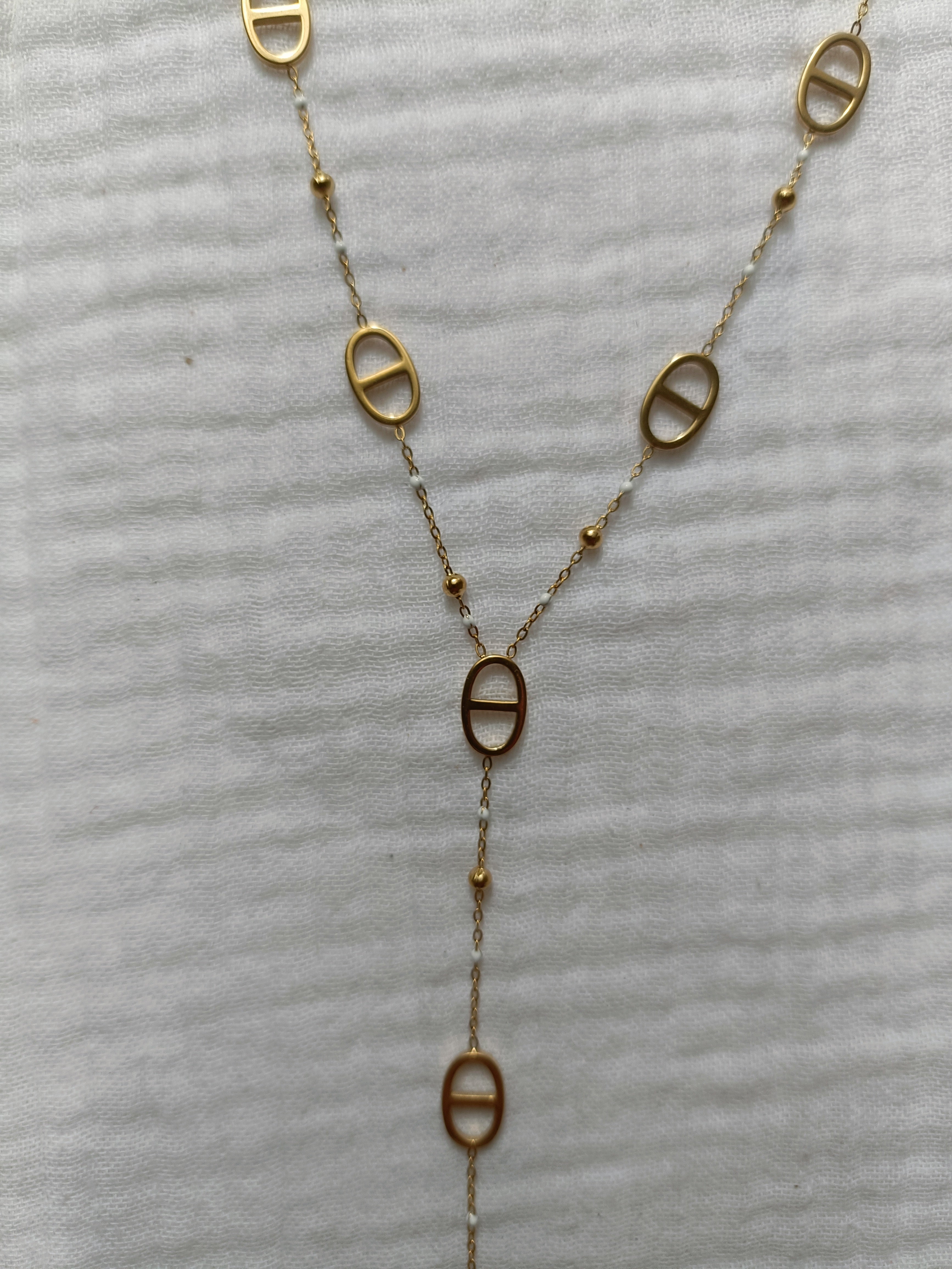 Collier a Grosses Mailles Marines