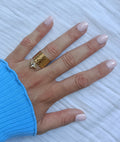 Bague Effet Martelé Dorée à Breloque Etoile
