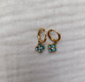 Boucles Anneaux à Trefles Princesse Bleu