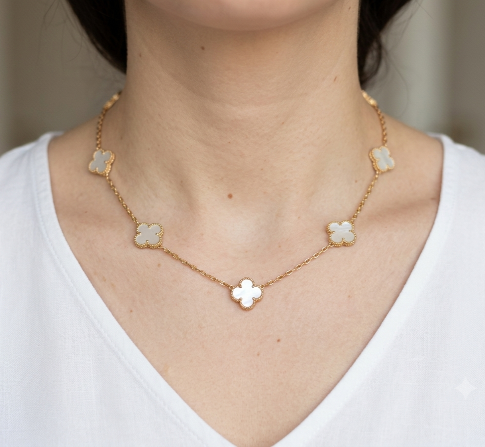 Collier Trefle Nacré