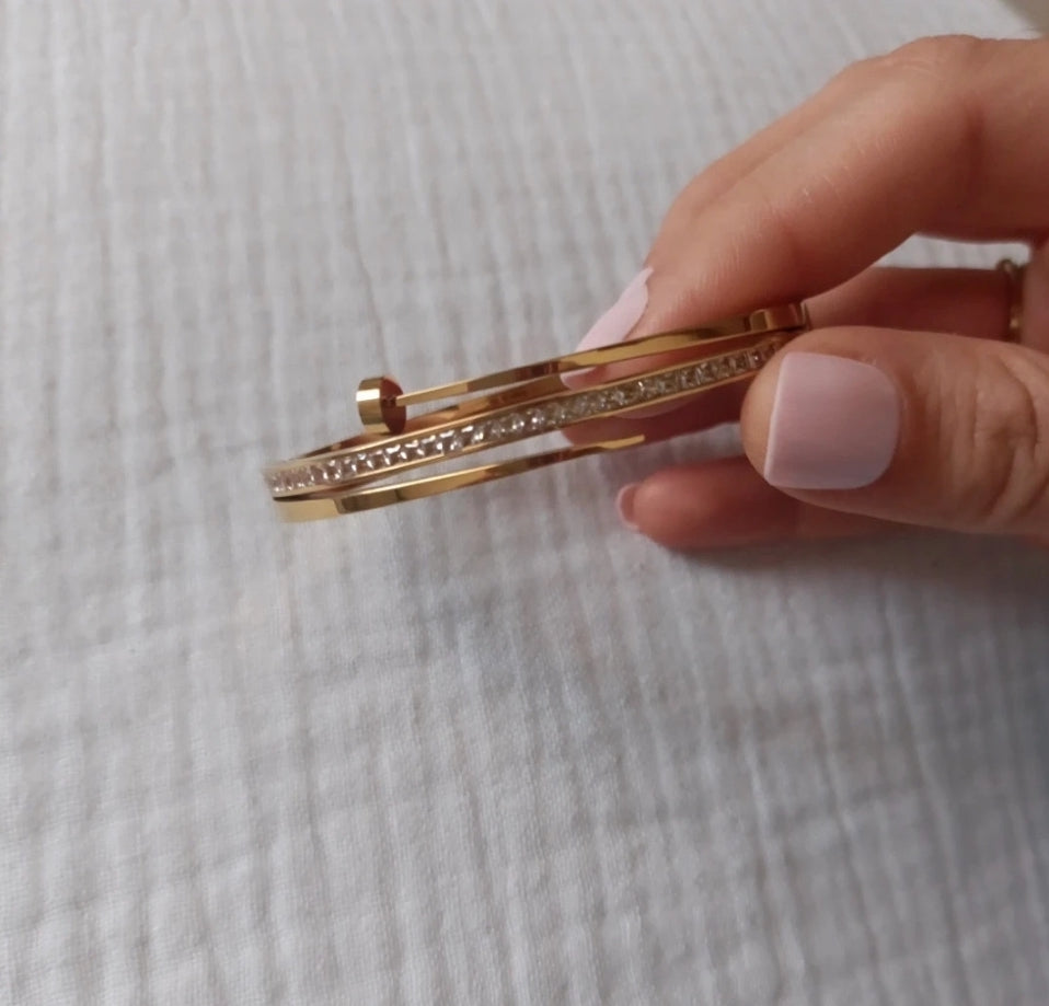 Bracelet Jonc Style Clou à Strass