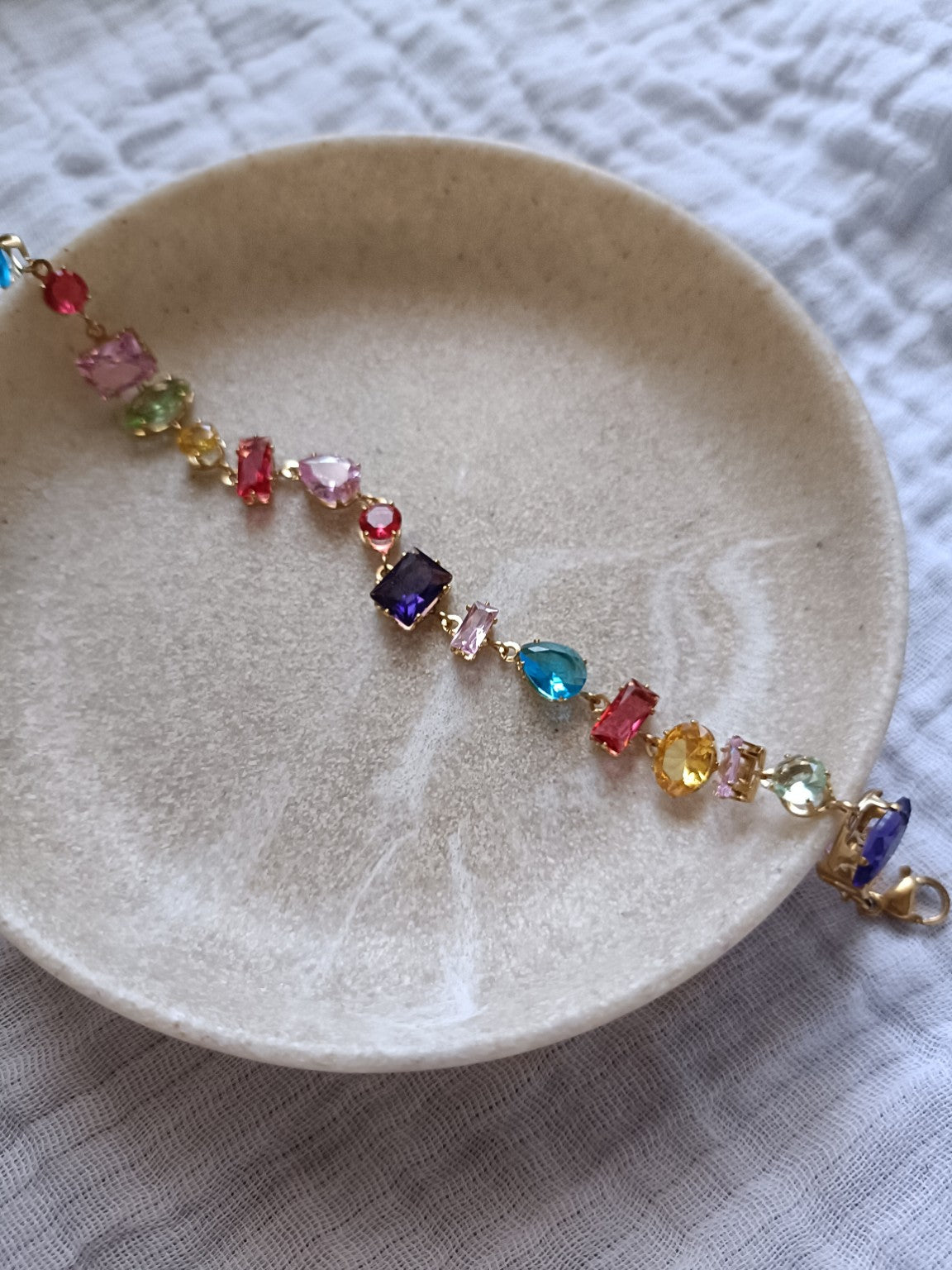 Bracelet Éclat en Acier Inoxydable – Pierres Synthétiques