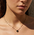 Collier Court Trèfle Noir
