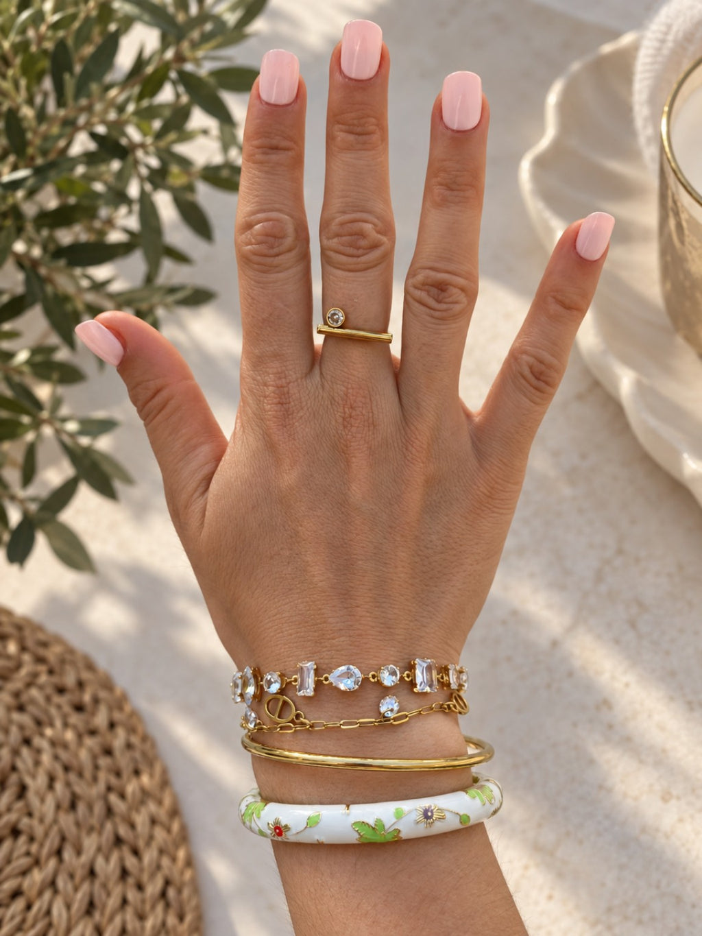 composition de bracelets en acier inoxydable tendance