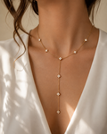 Collier en Y à trèfles brillants